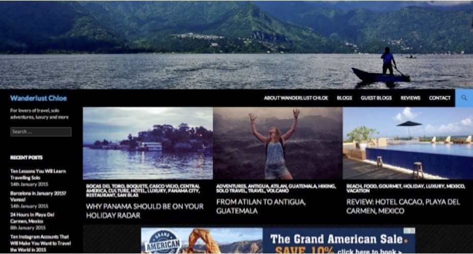 Holidays Sunshine - old website theme
