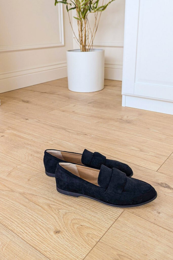 soft black loafers
