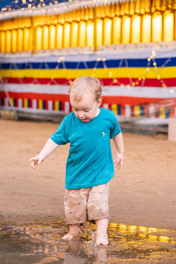 Any chance to jump in a puddle!